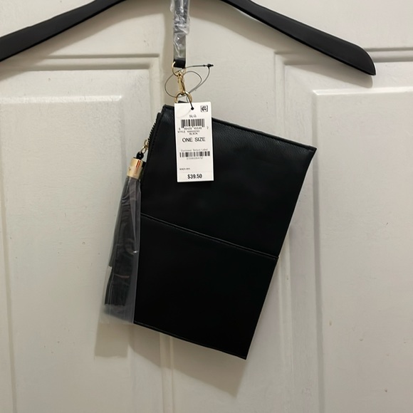 EPC. NWT:  Women’s black polyurethane wristlet bag. Also available in Tan. - Picture 1 of 3